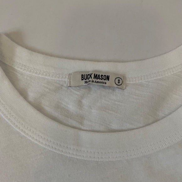 Buck Mason 100% Cotton White Short Sleeve T-Shirt,  Men's Small, Crew Neck USA - Picture 5 of 6